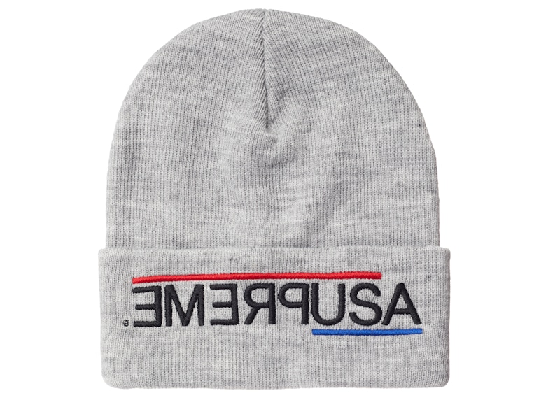 Buy 슈프림 USA 헤더 그레이 비니 
