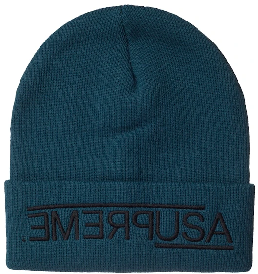 supreme-usa-beanie-work-teal