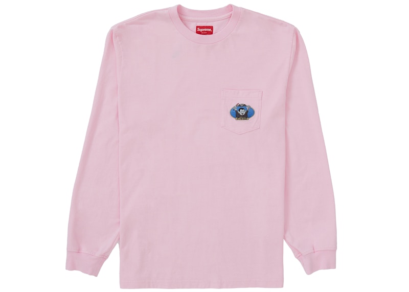 Buy Supreme Camiseta Manga Larga Bolsillo Niño Vampiro Rosa Claro