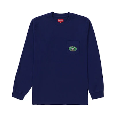 Supreme Vampire Boy L/S Pocket Tee Washed Navy