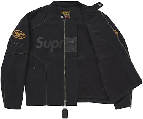 Supreme Vanson Leathers Cordura Cotton Jacket Black Order Supreme Vanson Leathers Cordura Cotton Jacket Black