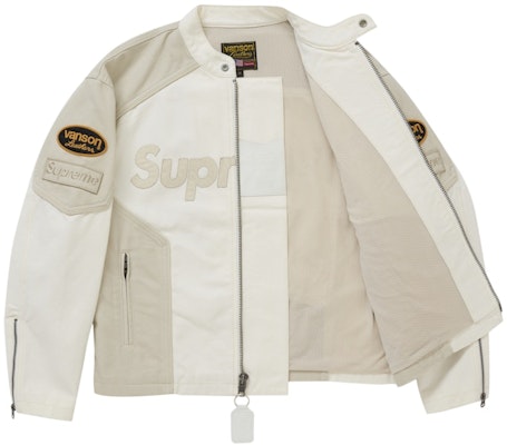 Supreme Vanson Leathers Cordura Cotton Jacket White Order Supreme Vanson Leathers Cordura Cotton Jacket White