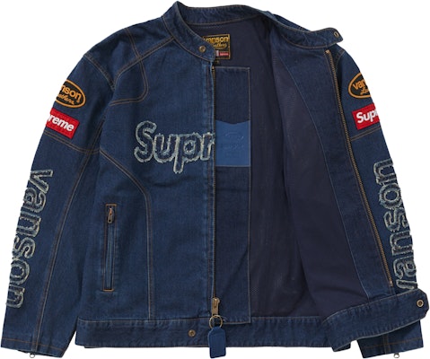 Supreme Vanson Leathers Cordura Denim Jacket Blue - Novelship