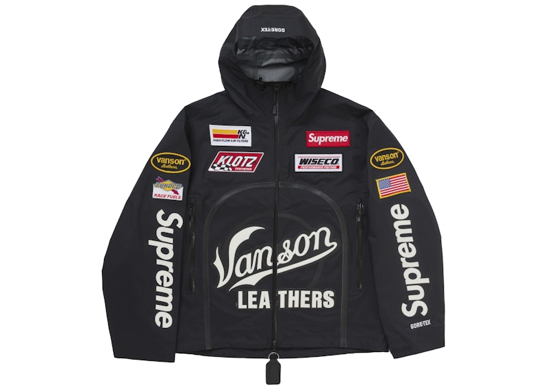 Supreme Vanson Leathers GORE-TEX Shell Jacket Black