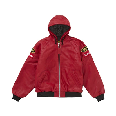 Supreme Vanson Leathers Hooded Work Jacket Red