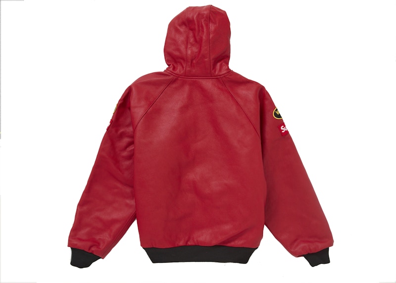 Supreme Vanson Leathers Hooded Work Jacket Red 圖 3