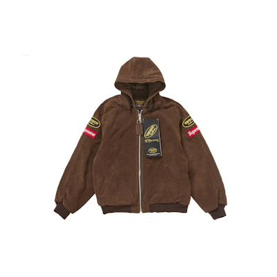 Supreme Vanson Leathers Hooded Work Jacket Suede