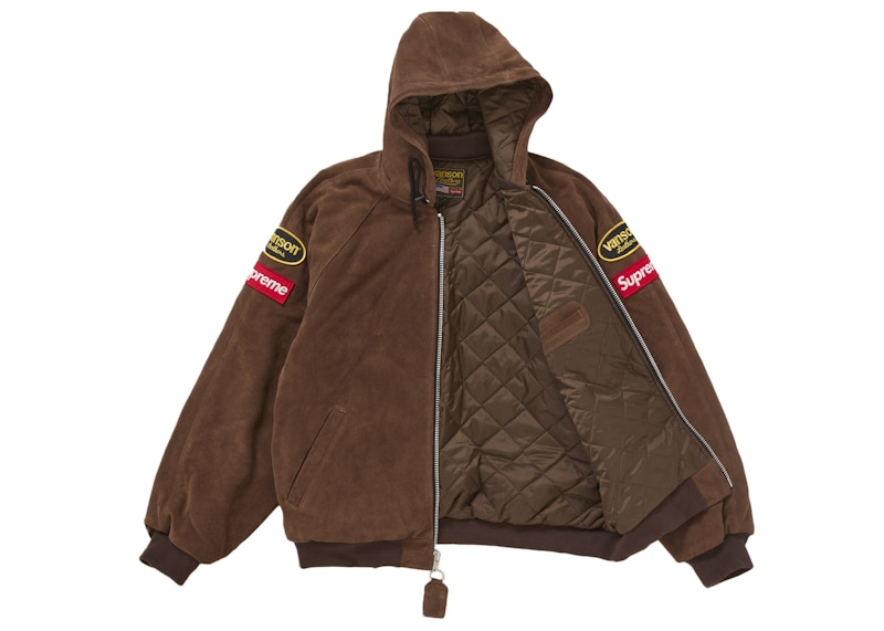 Supreme Vanson Leathers Hooded Work Jacket Suede 圖 2