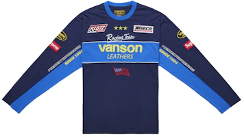 Supreme Vanson Leathers L/S Top Navy Supreme Vanson Leathers L/S Top Navy