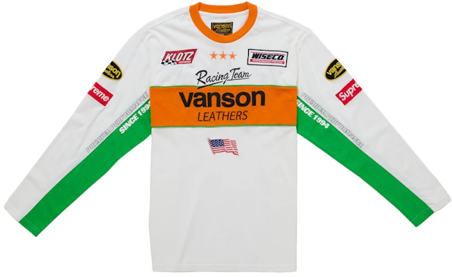 Supreme Vanson Leathers Baju Lengan Panjang Putih Buy Supreme Vanson Leathers Baju Lengan Panjang Putih