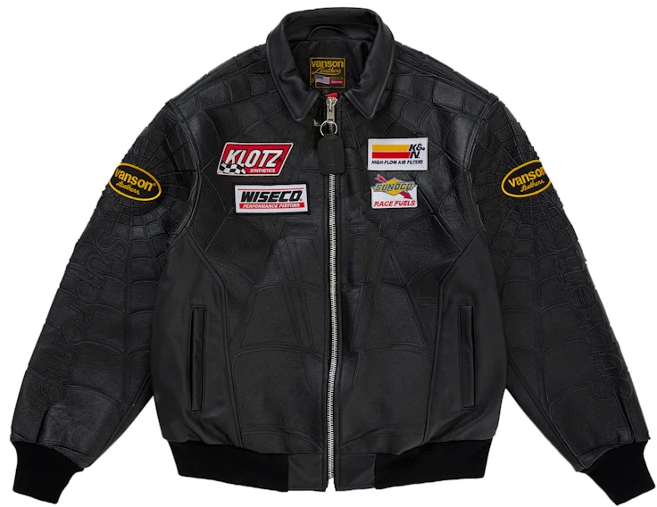 supreme-vanson-leathers-spider-man-jacket-black