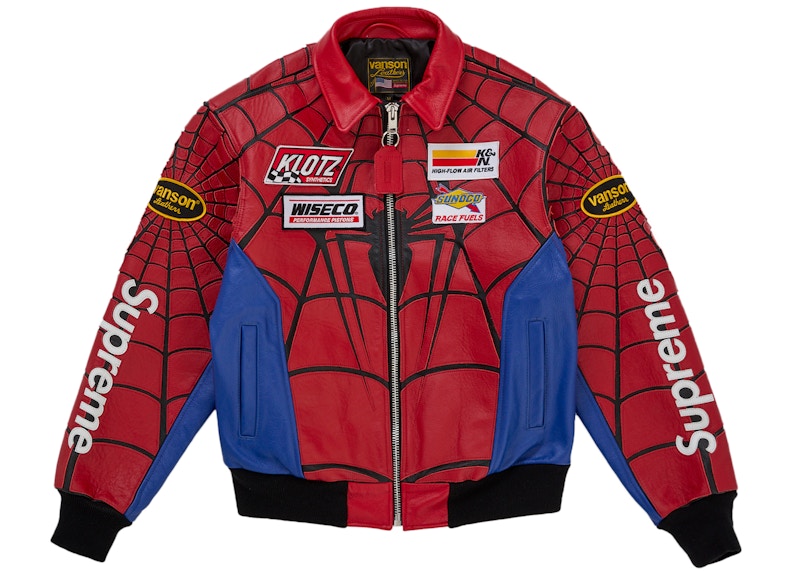 Supreme Vanson Leathers Spider-Man Jacket Multicolor