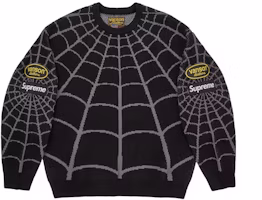 Supreme Vanson Leathers Spider-Man Sweater Black Supreme Vanson Leathers Spider-Man Sweater Black