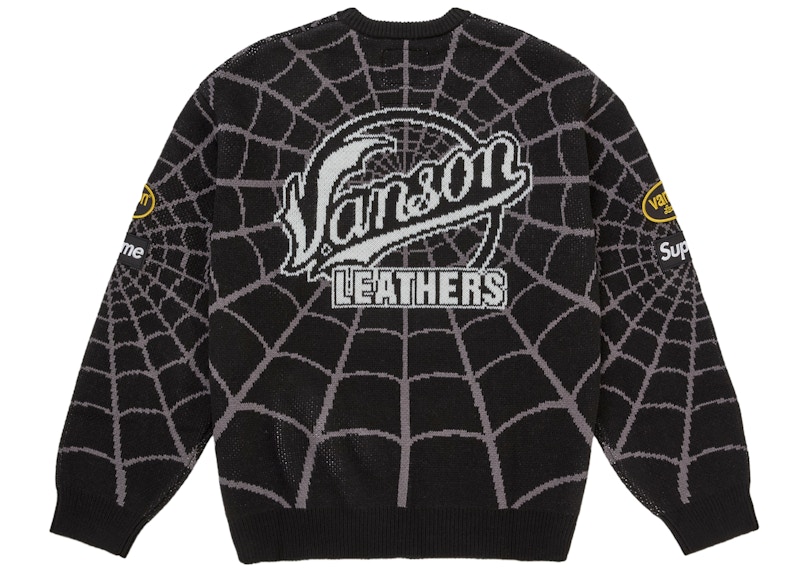 Order シュプリーム バンソンレザー スパイダーマン セーター ブラック