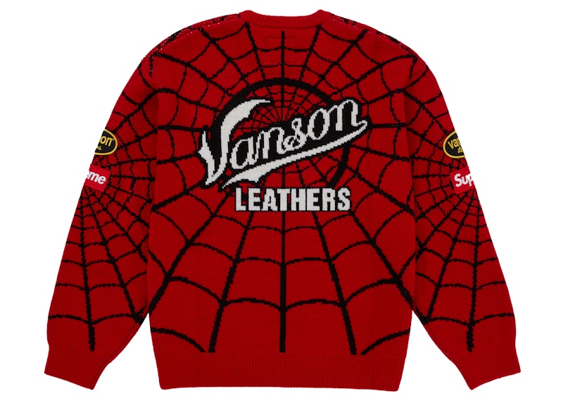 Order シュプリーム バンソン レザーズ スパイダーマン セーター レッド