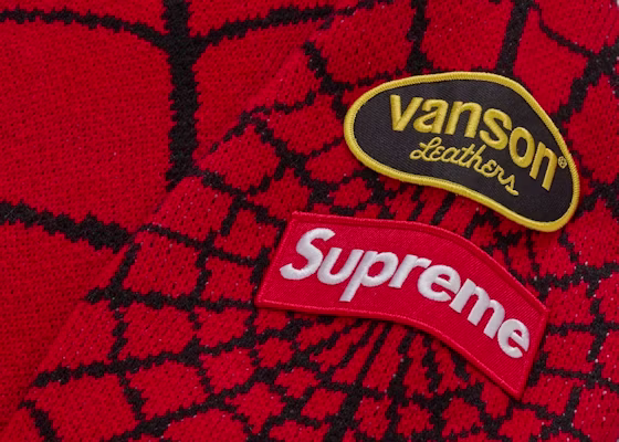 シュプリーム バンソン レザーズ スパイダーマン セーター レッド Lookbook シュプリーム バンソン レザーズ スパイダーマン セーター レッド