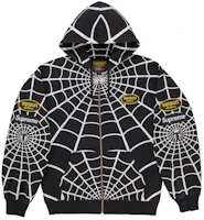 Supreme Vanson Leathers Spider-Man Zip Up Hooded Sweatshirt Black Supreme Vanson Leathers Spider-Man Zip Up Hooded Sweatshirt Black