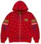 Buy Supreme Vanson Leathers Spider-Man Zip Up Hooded Sweatshirt Red