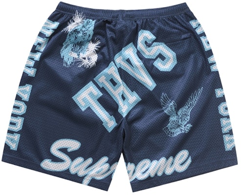 Supreme Pantalón Corto Varsity de Malla Azul Marino Order Supreme Pantalón Corto Varsity de Malla Azul Marino