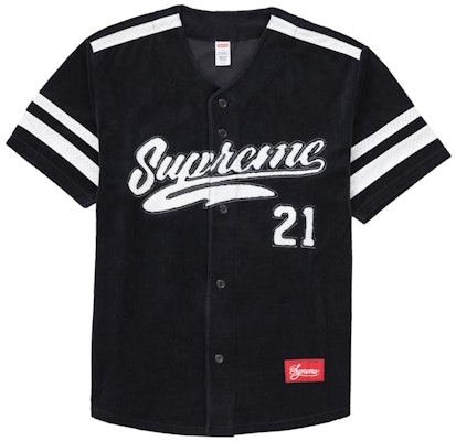 Supreme Velour Baseball Jersey Black Buy Supreme Velour Baseball Jersey Black