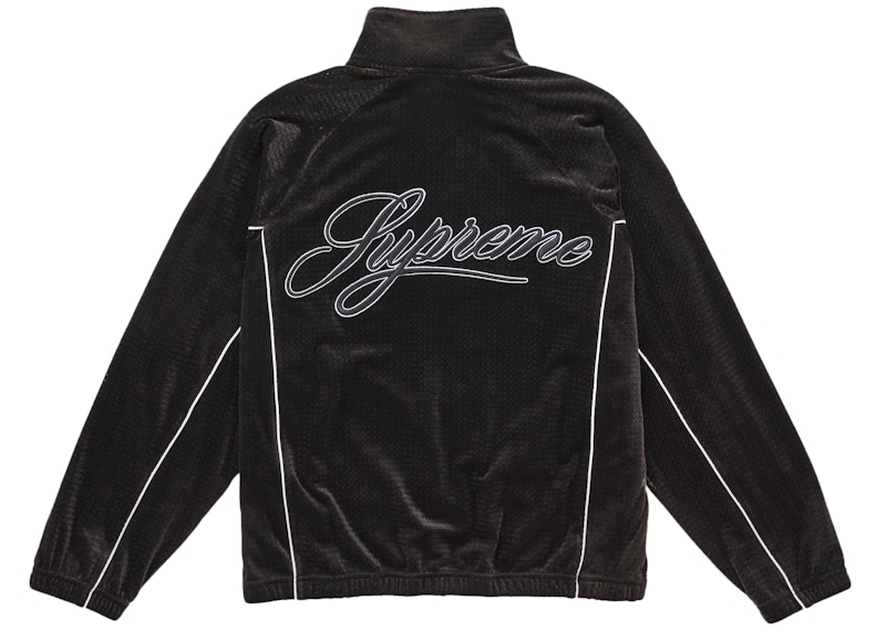 Order Supreme 天鹅绒网眼黑色运动夹克