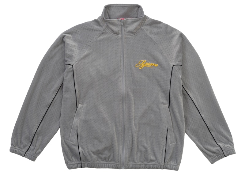 Supreme Velour Mesh Track Jacket Silver