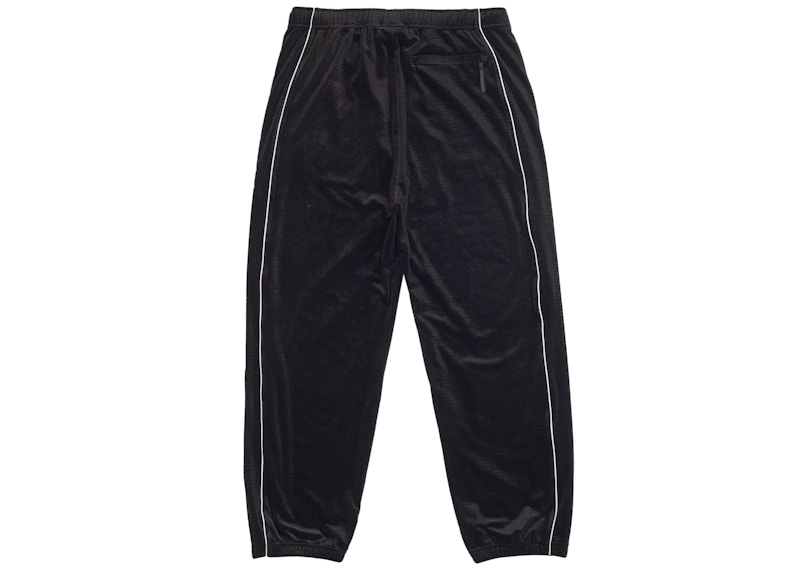 Order Supreme 天鵝絨網眼黑色運動長褲
