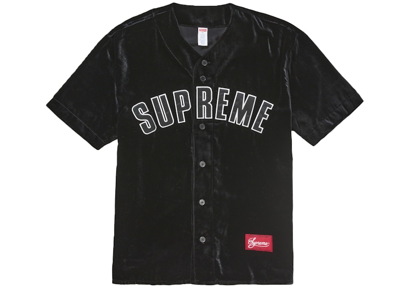 Supreme Velvet Baseball Jersey Black