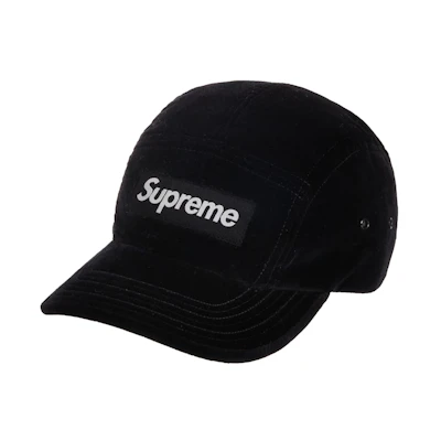 Supreme Velvet Camp Cap (FW20) Black