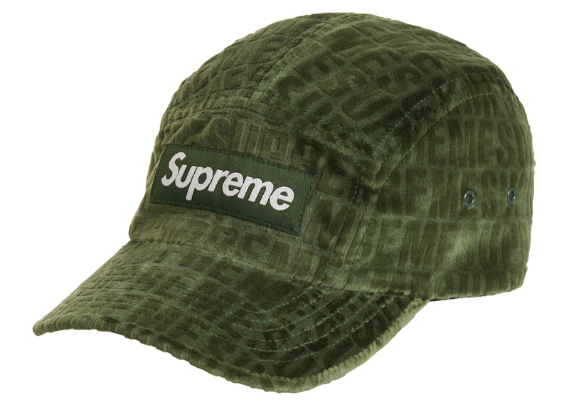 Supreme Velvet Pattern Camp Cap Olive (FW21)