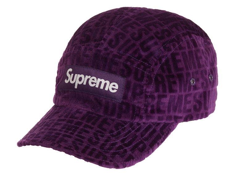 Supreme Velvet Pattern Camp Cap Purple (FW21)