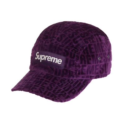 Supreme Velvet Pattern Camp Cap Purple (FW21)