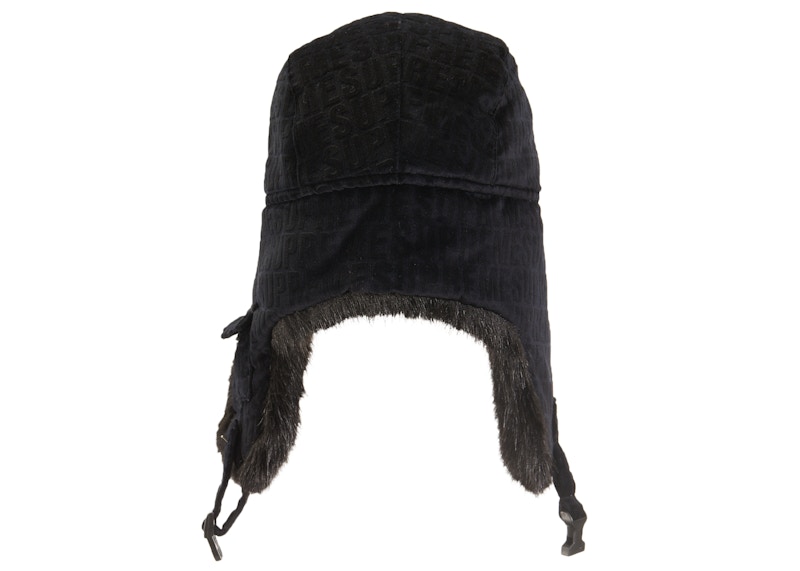 Order 至尊絲絨圖案黑色飛行帽