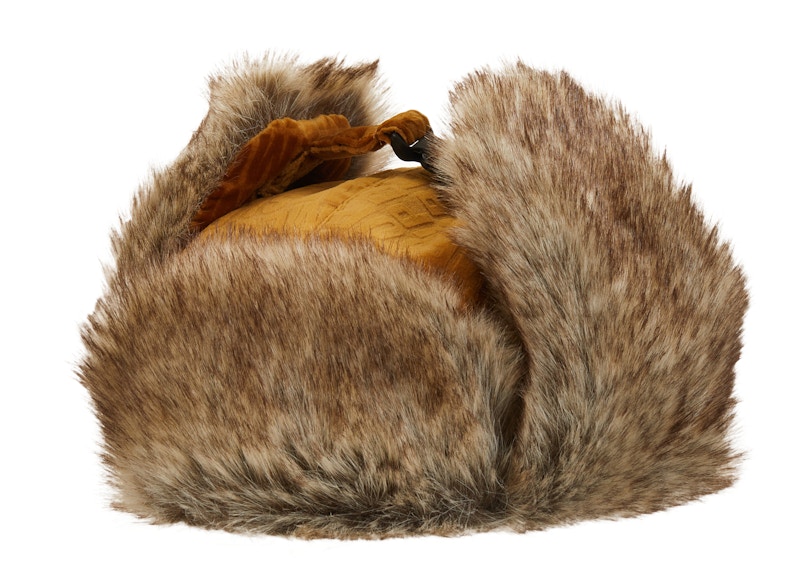 Lookbook Supreme 天鹅绒图案军帽棕色