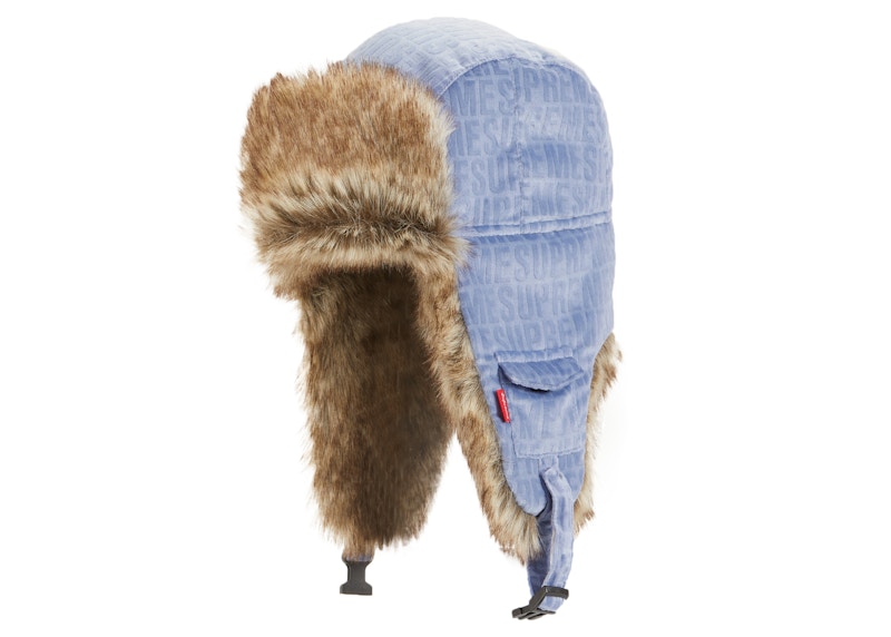 Buy 至尊天鵝絨圖案淺藍色飛行帽