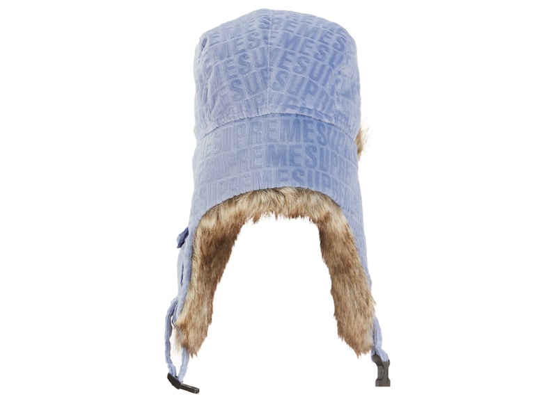 Order 至尊天鵝絨圖案淺藍色飛行帽