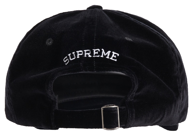 Order Supreme S Logo de Terciopelo Gorra 6 Paneles Negra