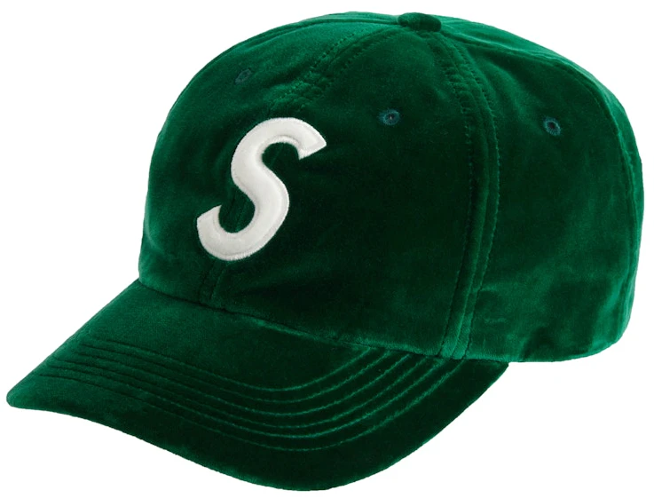 supreme-velvet-s-logo-6-panel-green