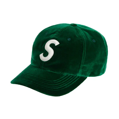 Supreme Velvet S Logo 6-Panel Green