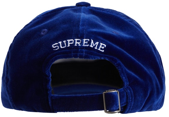 Supreme Velvet S Logo 6-Panel Royal Topi Order Supreme Velvet S Logo 6-Panel Royal Topi
