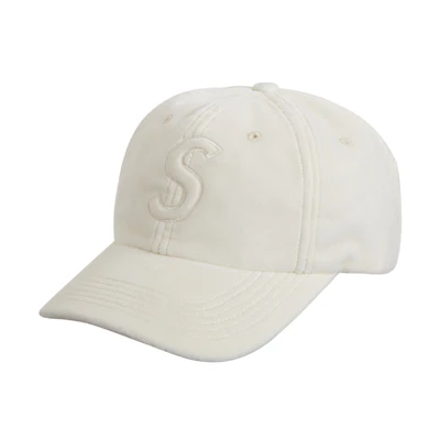 Supreme Velvet S Logo 6-Panel White