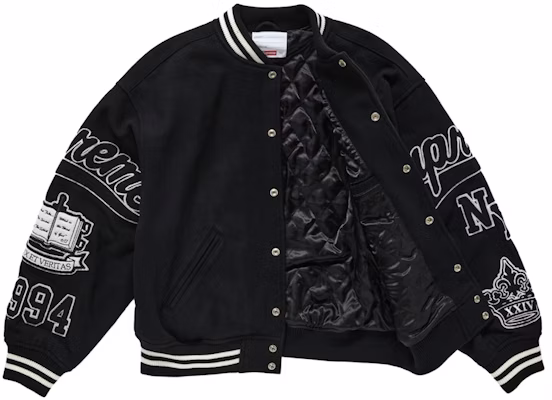 Supreme Veritas Varsity Jacket Black Buy Supreme Veritas Varsity Jacket Black