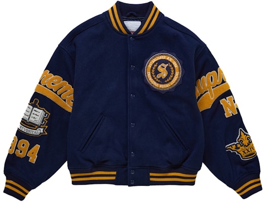 Chaqueta Varsity Supreme Veritas Azul Marino Buy Chaqueta Varsity Supreme Veritas Azul Marino