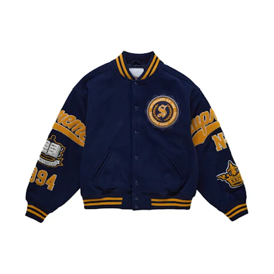 Supreme Veritas Varsity Jacket Navy