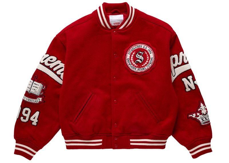 Supreme Veritas Varsity Jacket Red