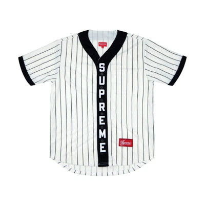 Supreme Vertical Logo Baseball Jersey Black