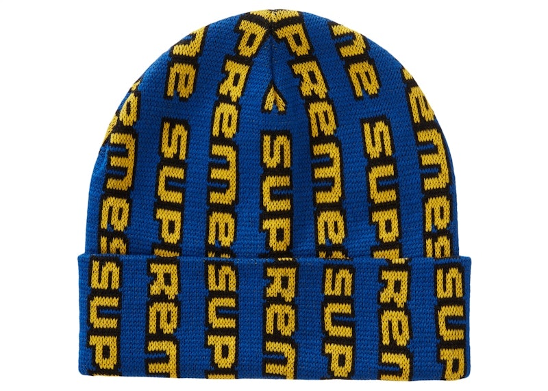 supreme-vertical-logo-beanie-blue
