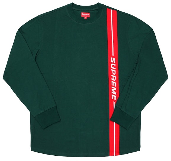 supreme-vertical-logo-stripe-ls-top-dark-green