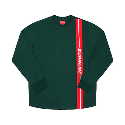 Supreme Vertical Logo Stripe LS Top Dark Green