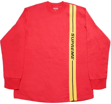 Supreme Vertical Logo Stripe LS Top Red Buy Supreme Vertical Logo Stripe LS Top Red